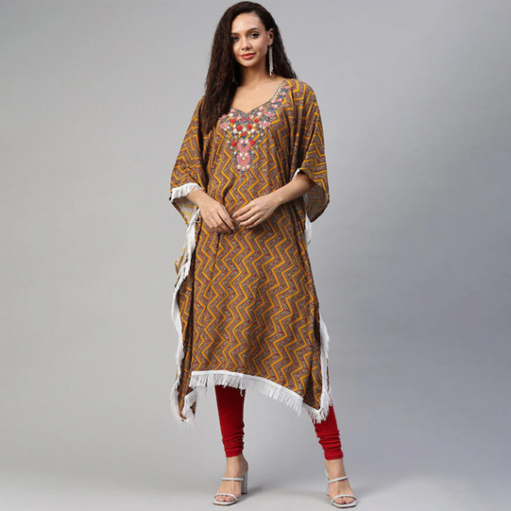 https://wayedge.in/products/women-orange-brown-geometric-printed-thread-work-pure-cotton-kaftan-kurta
