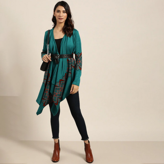 https://wayedge.in/products/women-teal-green-black-geometric-patterned-longline-waterfall-shrug