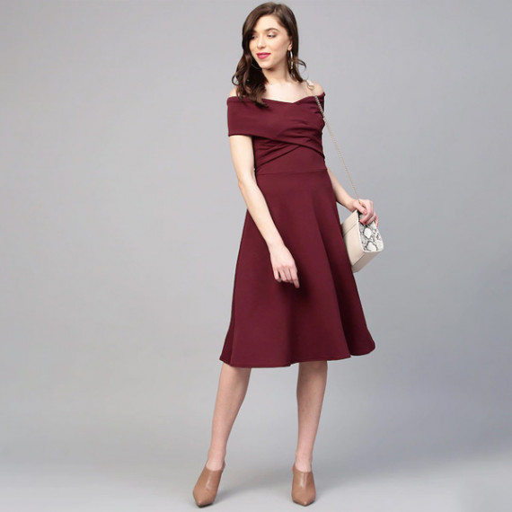 https://wayedge.in/products/off-shoulder-pleated-fit-flare-dress