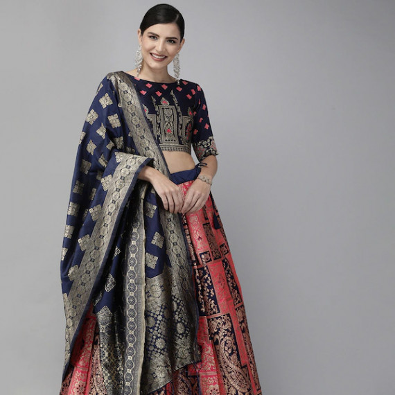 https://wayedge.in/products/pink-navy-blue-woven-design-semi-stitched-lehenga-unstitched-blouse-with-dupatta