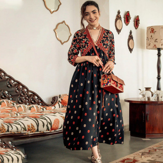 https://wayedge.in/products/black-orange-ethnic-motifs-printed-maxi-dress